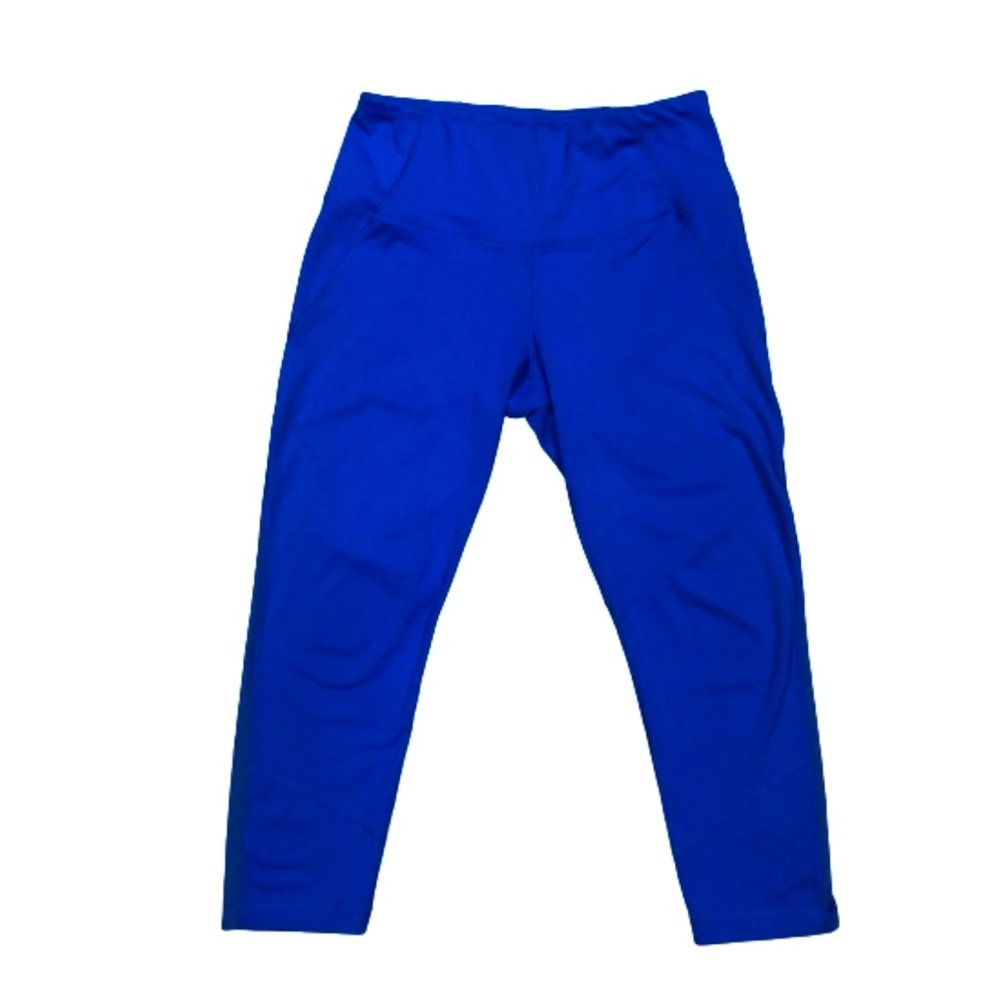 Yogalicious Royal Blue Waistband High Rise Capri Active Leggings Womens L